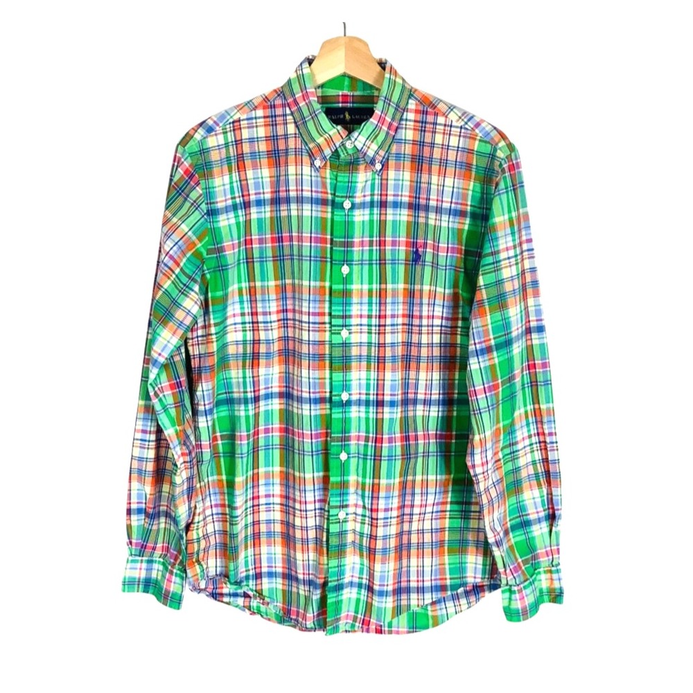 Ralph Lauren Men Shirt Plaid Button Down Shirt‎ Size Medium